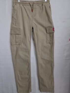 Kids  Khaki Cargo Jogger Pants - Elastic Waist. Sz 12